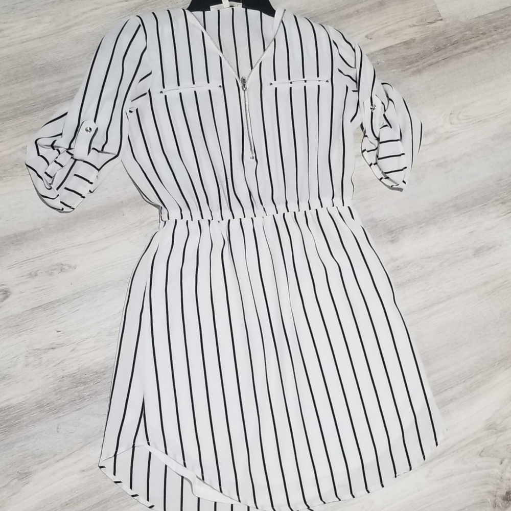 Black and white striped top